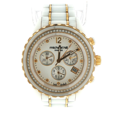 Michael Hill Diamond Ceramic Chronograph Watch 9428 42mm