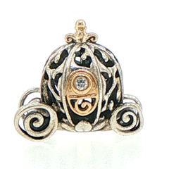 Pandora Disney 100th Anniversary Cinderella's Enchanted Carriage 14ct & Diamond Charm 792553C01