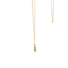 9ct Yellow Gold Aquamarine and Diamond Pendant Necklace