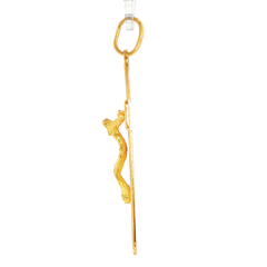 18ct Yellow Gold Crucifix Pendant with Open Border Design