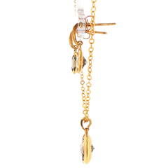 9ct Yellow Gold Cushion-Cut Smokey Stone Pendant and Earring Set