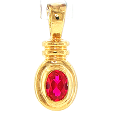 9ct Yellow Gold Vintage-Style Oval Pendant