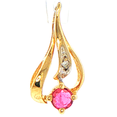 9ct Yellow Gold Diamond Teardrop Pendant