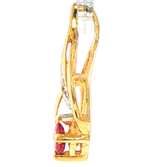 9ct Yellow Gold Diamond Teardrop Pendant