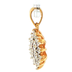 9ct Yellow Gold Diamond Starburst Cluster Pendant