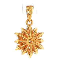 9ct Yellow Gold Diamond Starburst Cluster Pendant