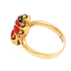 9ct Yellow Gold Enamel Ladybug Ring