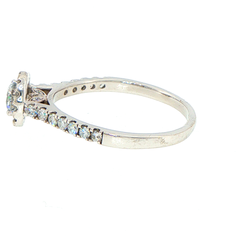 14 White Gold Round Lab Grown Diamond Halo Engagement Ring
