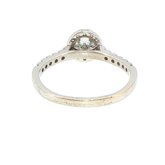 14 White Gold Round Lab Grown Diamond Halo Engagement Ring