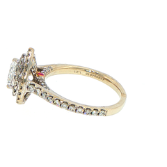 14ct White Gold Pear Diamond Double Halo Engagement Ring wtih Valuation