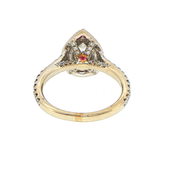 14ct White Gold Pear Diamond Double Halo Engagement Ring wtih Valuation