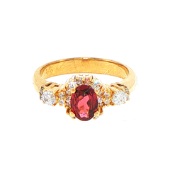 14ct Yellow Gold Cubic Zirconia Multistone Halo Ring