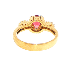14ct Yellow Gold Cubic Zirconia Multistone Halo Ring
