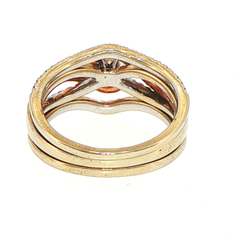 14ct White Gold Diamond Stackable Rings with Rose Gold Accent