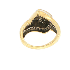 10ct Yellow Gold Diamond Cluster Bypass Ring