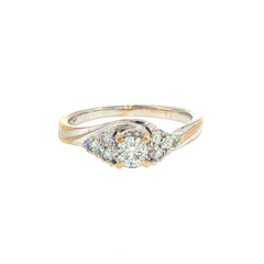 10ct White Gold Diamond Multi-Stone Bypass Ring