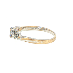 10ct White Gold Diamond Multi-Stone Bypass Ring