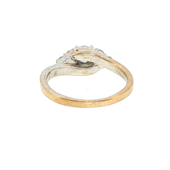 10ct White Gold Diamond Multi-Stone Bypass Ring