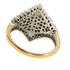 14ct White Gold Diamond Square Cluster Cocktail Ring