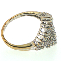 14ct White Gold Diamond Square Cluster Cocktail Ring