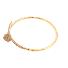 18ct Yellow Gold Diamond Pavé Nail Wrap Bangle with Valuation