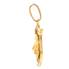 9ct Yellow Gold Textured Lion Shield Pendant