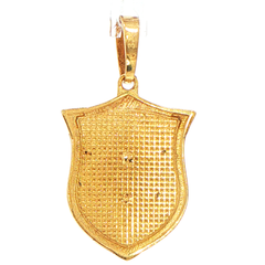 9ct Yellow Gold Textured Lion Shield Pendant