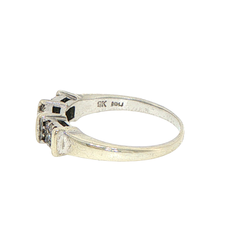 9ct White Gold Diamond Multi-Stone Textured Band Ring