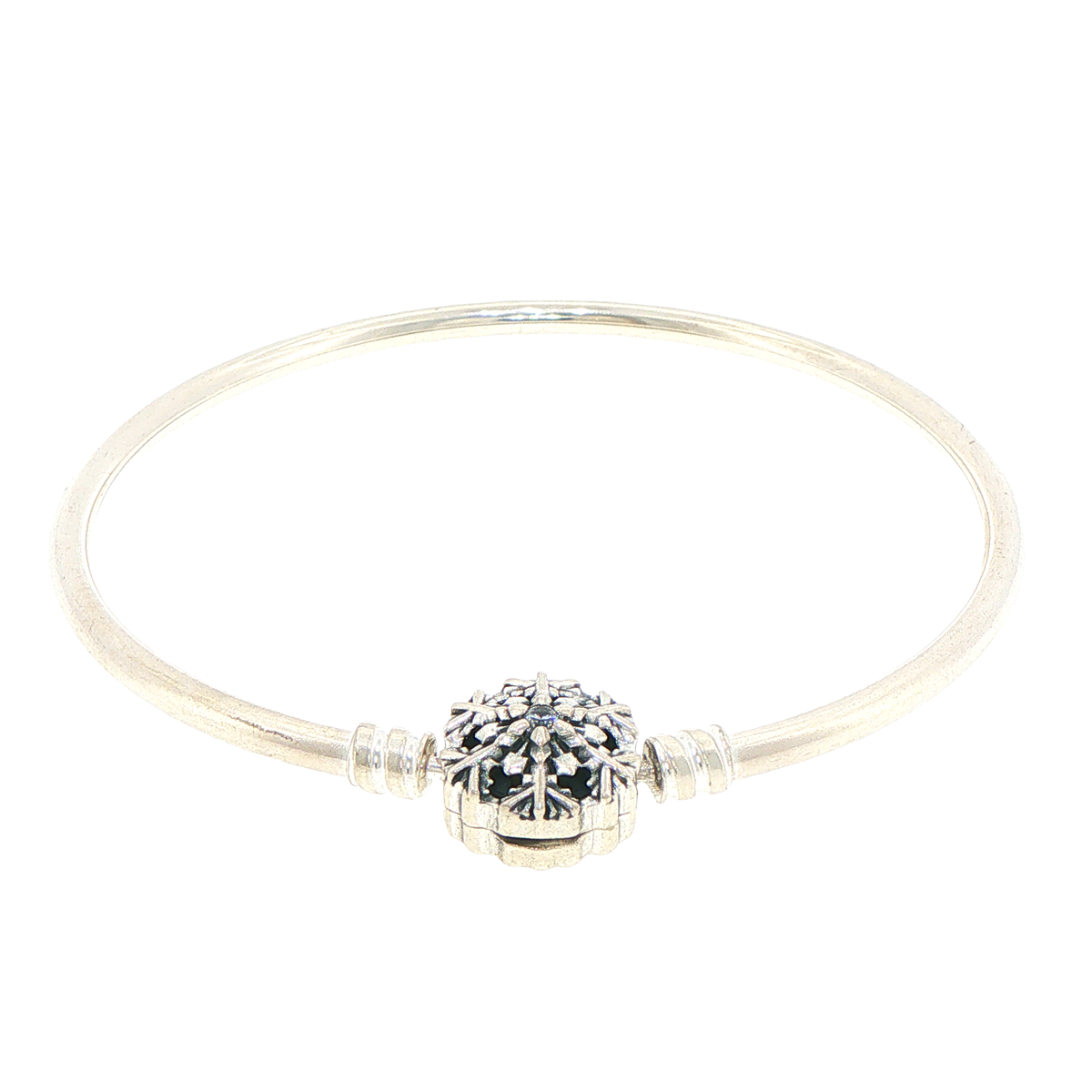 Pandora Silver Snowflake Clasp Bangle Bracelet