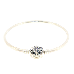 Pandora Silver Snowflake Clasp Bangle Bracelet
