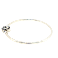 Pandora Silver Snowflake Clasp Bangle Bracelet