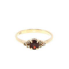 9ct Yellow Gold Oval Multistone Diamond Ring