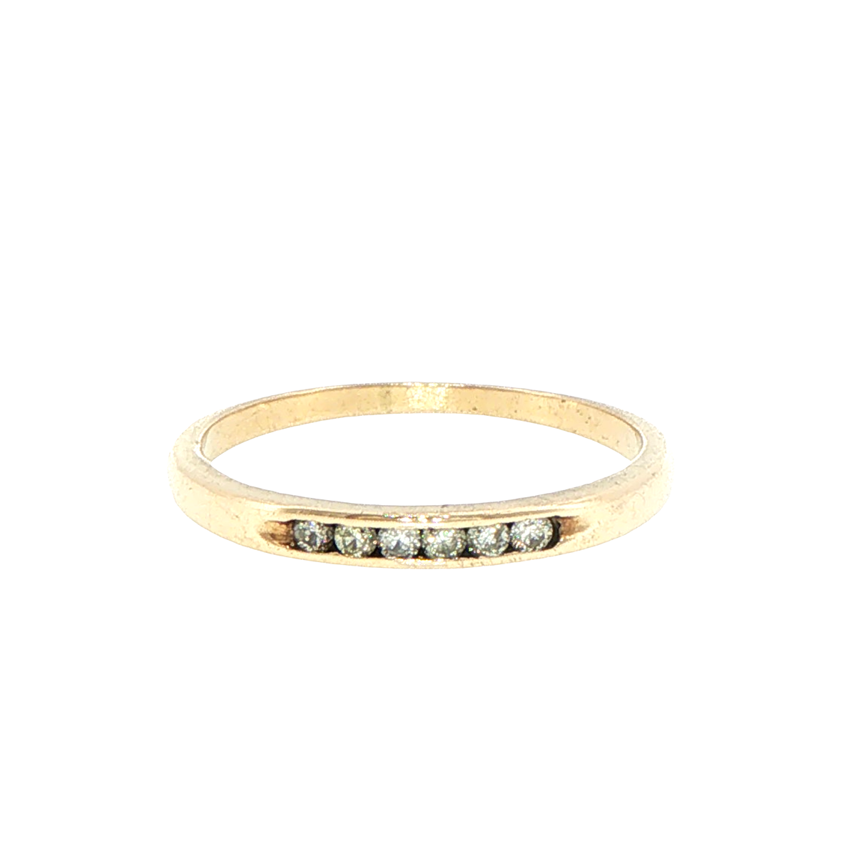 9ct Yellow Gold Channel-Set Diamond Band Ring