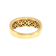 18ct Yellow Gold Baguette and Round Diamond Band Ring