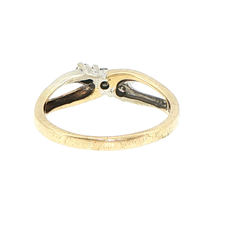 9ct Yellow Gold Three-Stone Diamond Bypass Ring