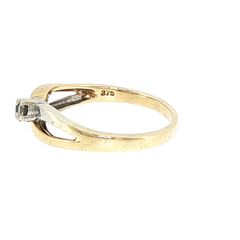 9ct Yellow Gold Three-Stone Diamond Bypass Ring
