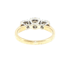 9ct Yellow Gold Three-Cluster Diamond Ring