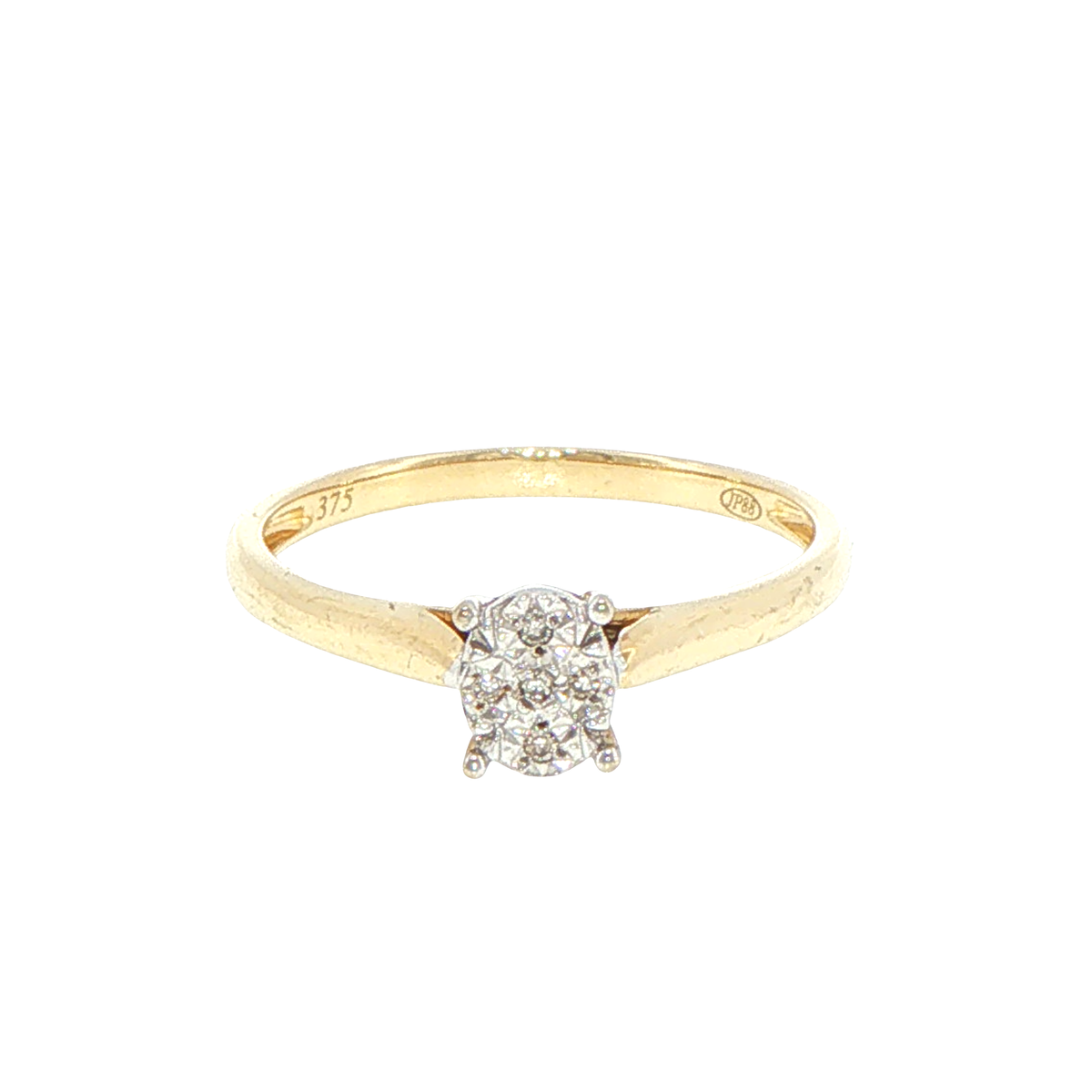 9ct Yellow Gold Diamond Cluster Multi-Stone Ring