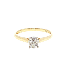 9ct Yellow Gold Diamond Cluster Multi-Stone Ring
