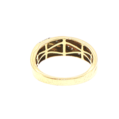 9ct Yellow Gold Sculpted Diagonal Diamond Band Ring