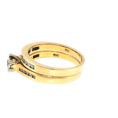 18ct Yellow Gold Diamond Engagement Ring Set