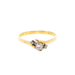 18ct Yellow Gold Bypass Multistone Diamond Ring