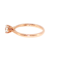 14ct Rose Gold 0.33CT Diamond Solitaire Ring with Valuation