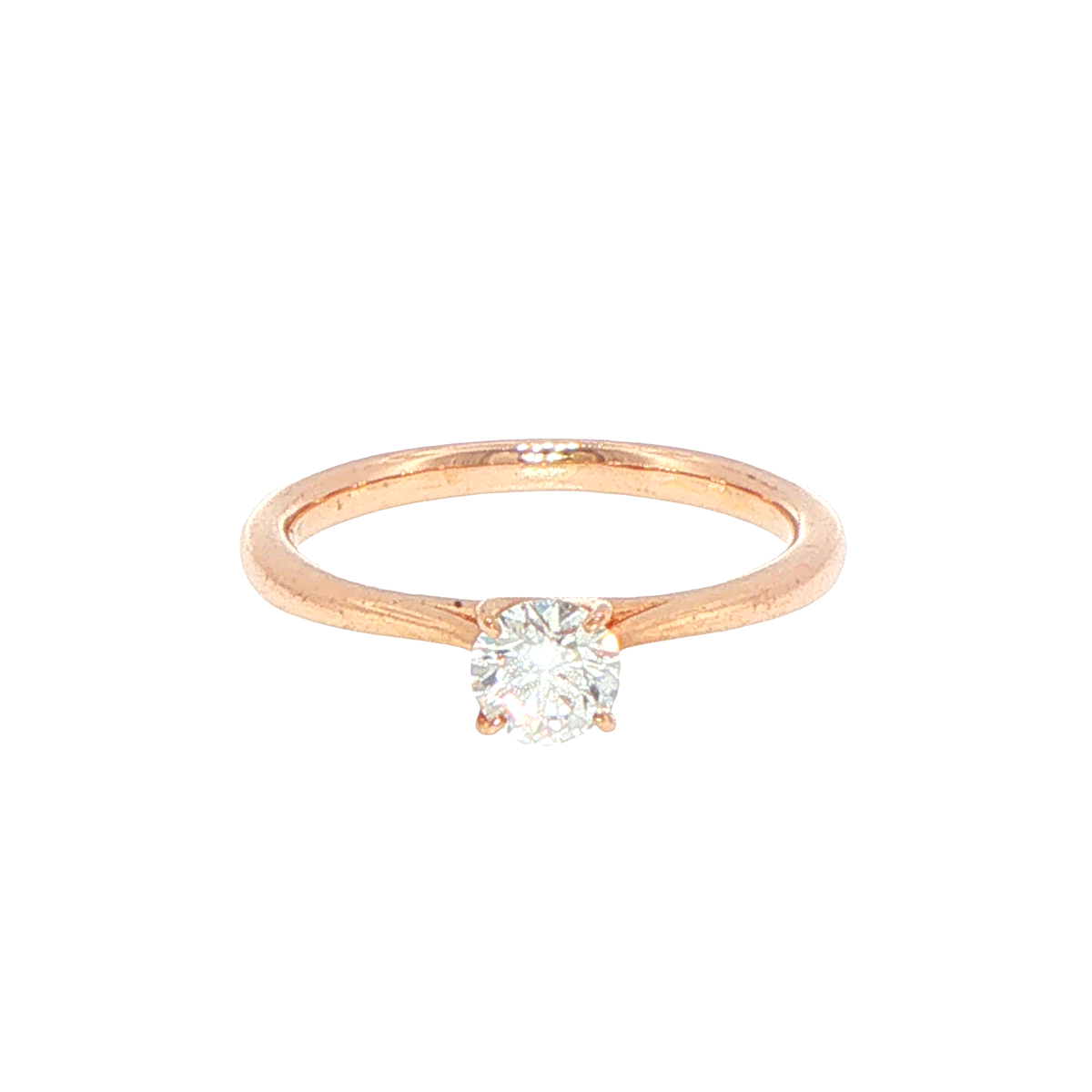 14ct Rose Gold 0.33CT Diamond Solitaire Ring with Valuation