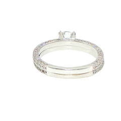 18ct White Gold Diamond Pave Engagement Ring Set with Valuation