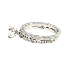 18ct White Gold Diamond Pave Engagement Ring Set with Valuation