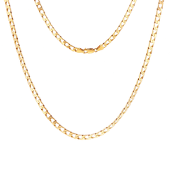 18ct Yellow Gold Classic Flat Curb Link Chain Necklace