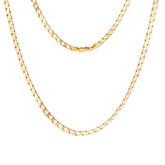 18ct Yellow Gold Classic Flat Curb Link Chain Necklace