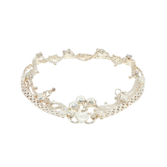 925 Sterling Silver Ornamental Filigree Anklet / Payal / Pajeb with Heart & Bell Details