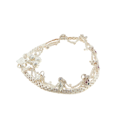 925 Sterling Silver Ornamental Filigree Anklet / Payal / Pajeb with Heart & Bell Details